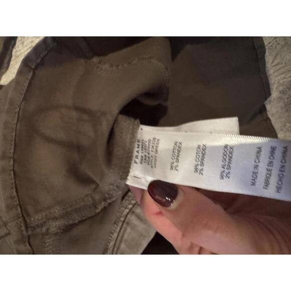 FRAME Denim Women's Olive Green Peplum Denim Jacket sz S - Picture 5 of 8